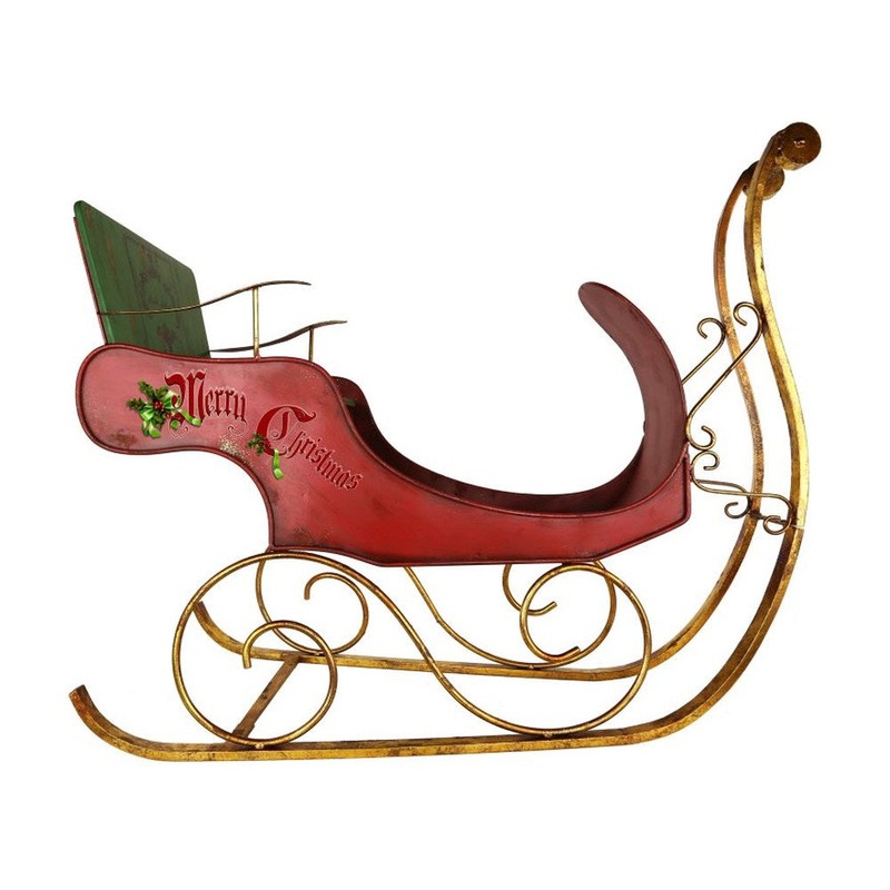 Mark Roberts 2015 Santa’s Grand Sleigh Figurine, 64 x 51 inches, Red/Gold