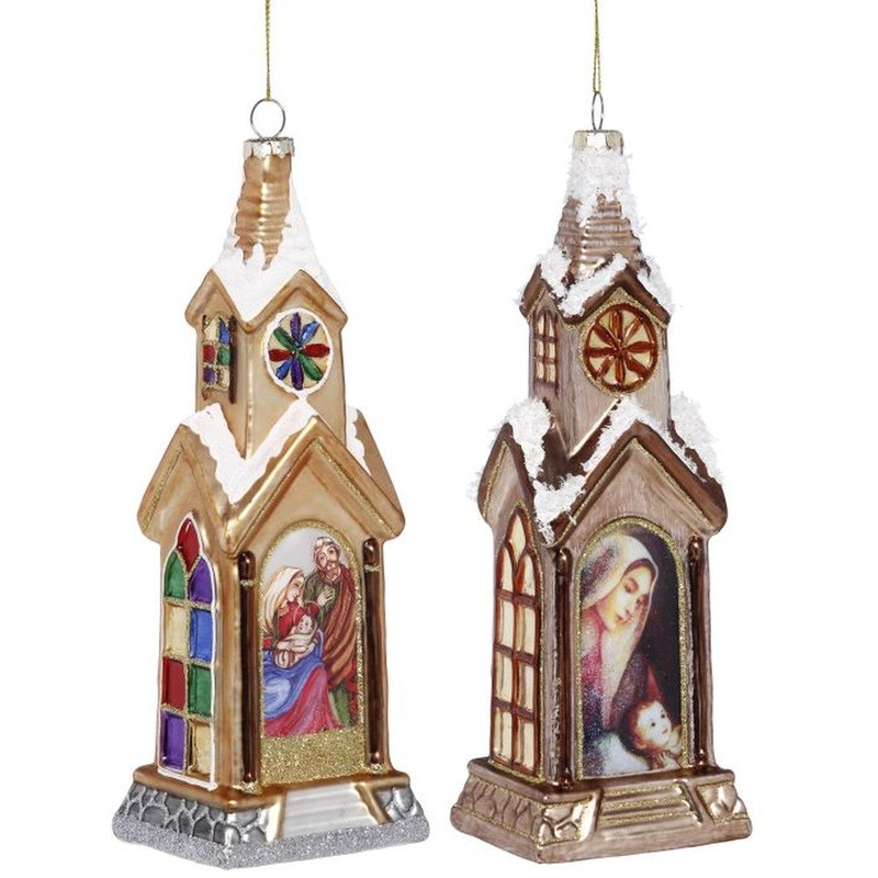 Mark Roberts 2020 Collection Nativity Church House Ornament, Assortment of 2