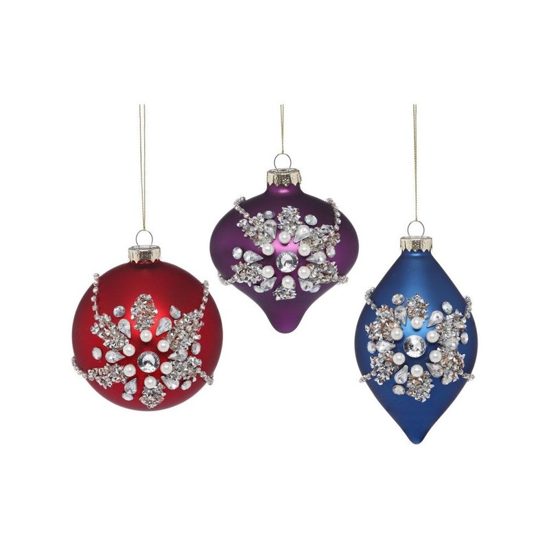Mark Roberts 2021 Crystal Beaded Ornament 4-5”, Assortment of 3
