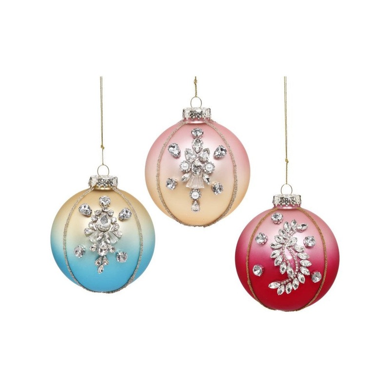 Mark Roberts 2021 Fancy Jewel Ball Ornament 4”, Assortment of 3