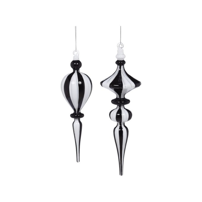 Mark Roberts 2021 Grand Stripes Finial Ornament 9-11”, Assortment of 2