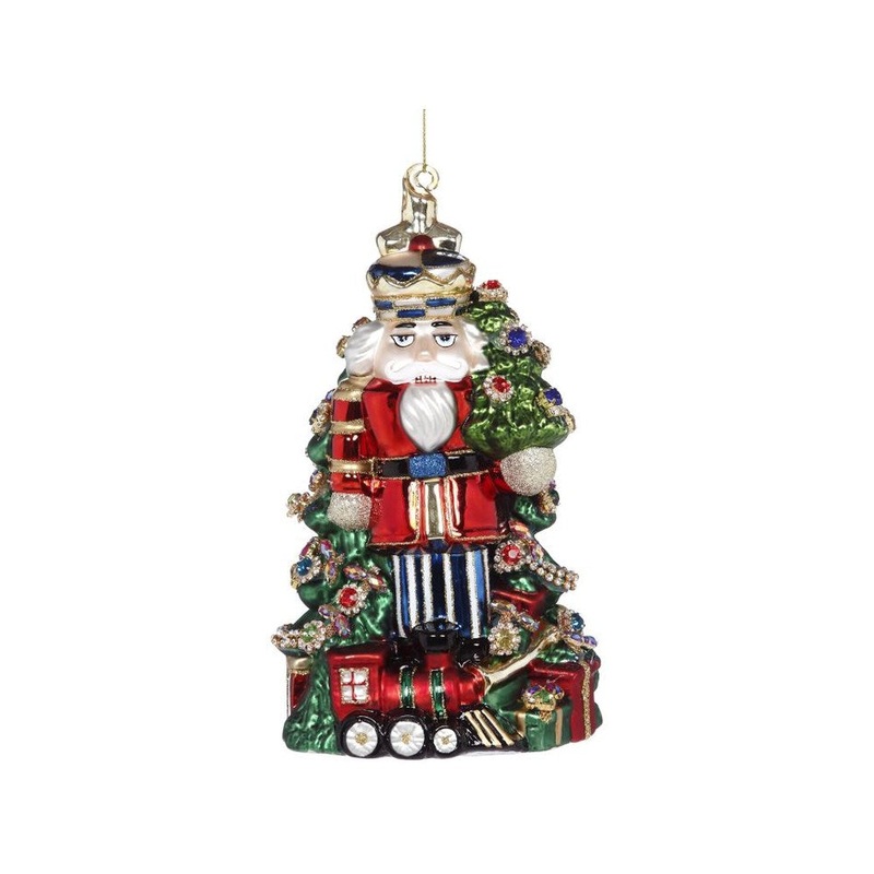 Mark Roberts 2021 Jeweled Nutcracker Ornament, Red/Blue 8”