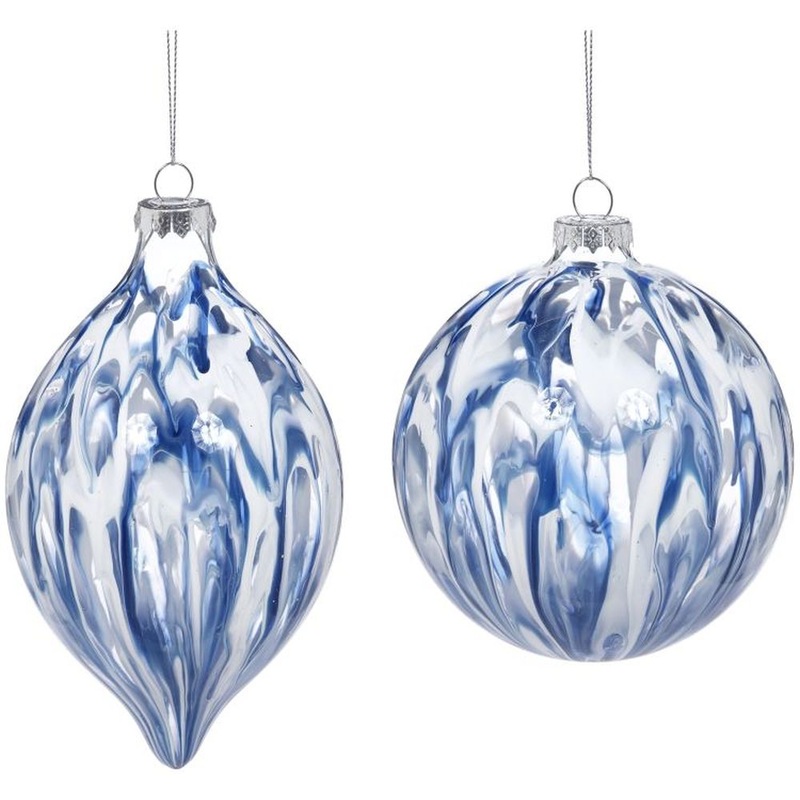 Mark Roberts 2021 Marble Ornaments, 5 inches, Assortment of 2