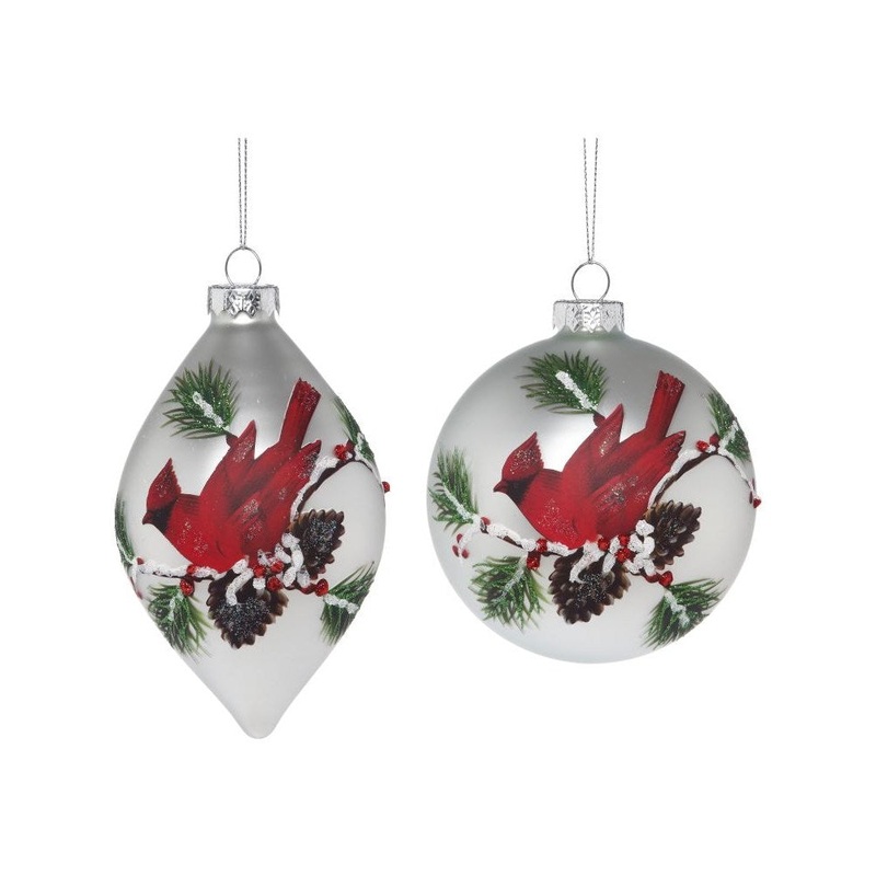 Mark Roberts 2021 Pine Cardinal Ornament 4-5”, Assortment of 2