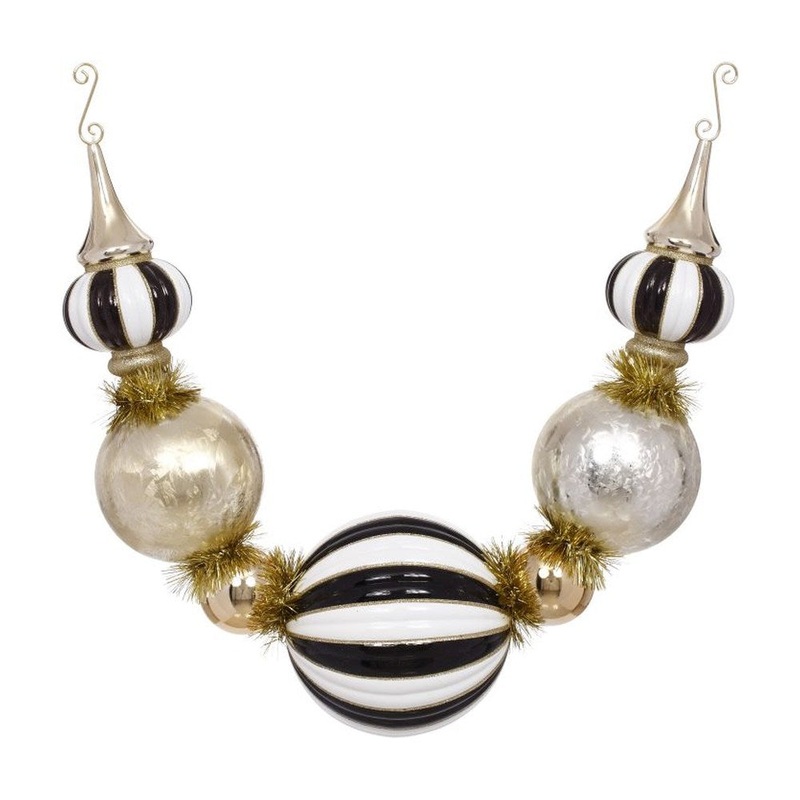 Mark Roberts Christmas 2020 Christmas Sparkle Swag, 41 inches, Black/White