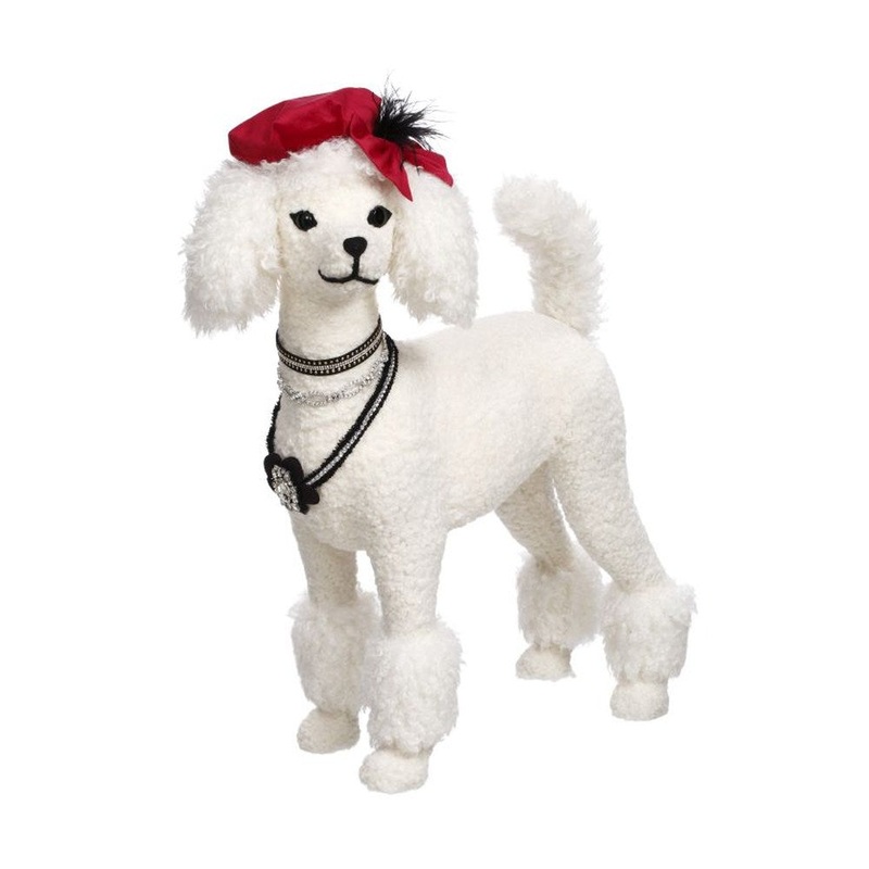 Mark Roberts Christmas 2020 French Beret Poodle Figurine, 23.5 inches