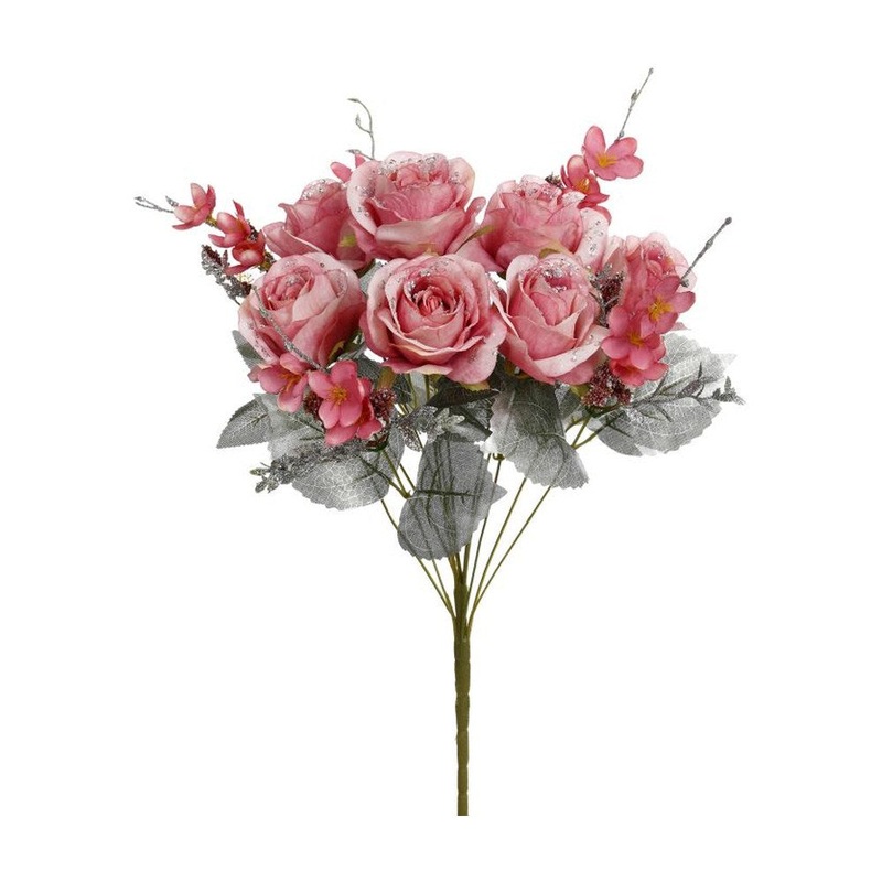 Mark Roberts Christmas 2020 Iced Mixed Rose Bunch, 20 inches