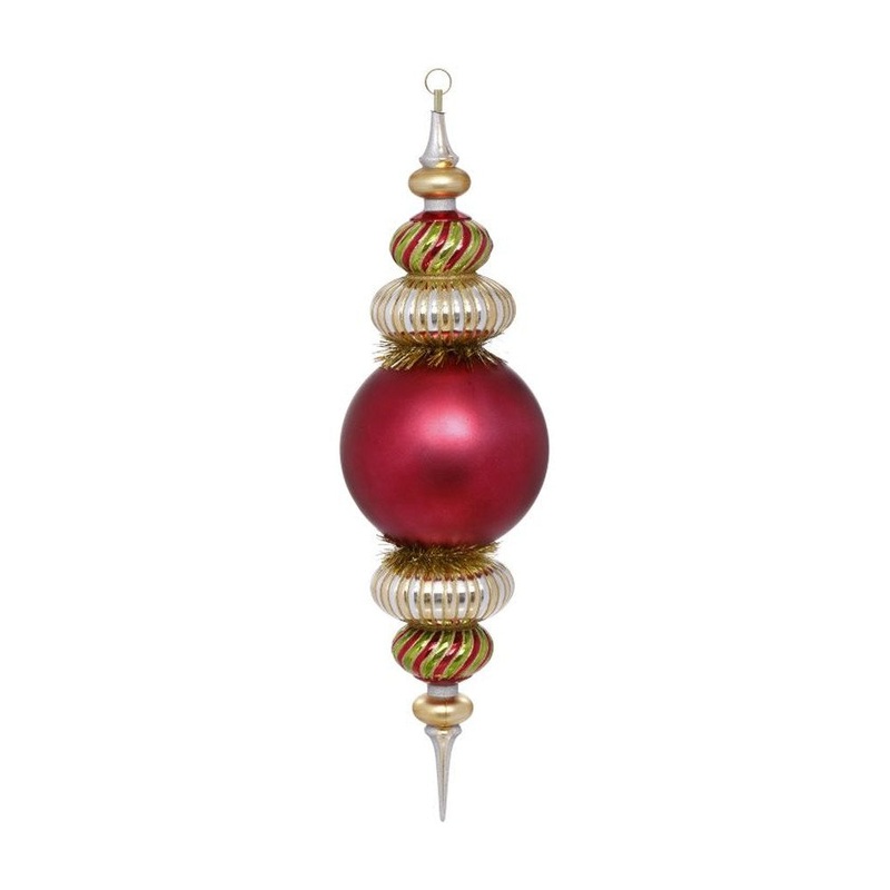 Mark Roberts Christmas 2020 Jingle Holly Finial Ornament, 28 inches, Red/Green