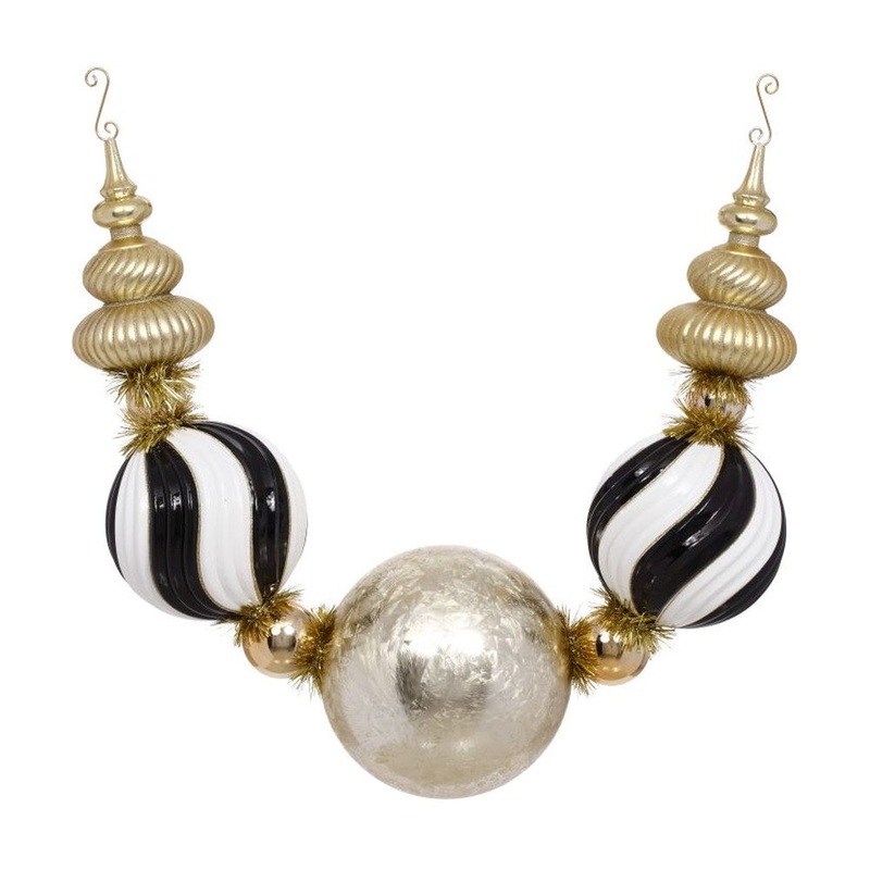 Mark Roberts Christmas 2020 Royal Jingle Swag, 58 inches, Black/White