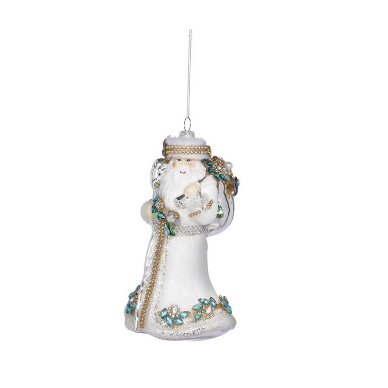 Mark Roberts Christmas 2020 Winter White Santa Ornament, 8 inches