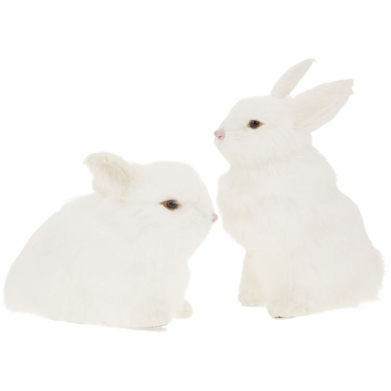 Mark Roberts Spring 2018 Rabbit Figurines, 6-9 inches White, Assortment of 2