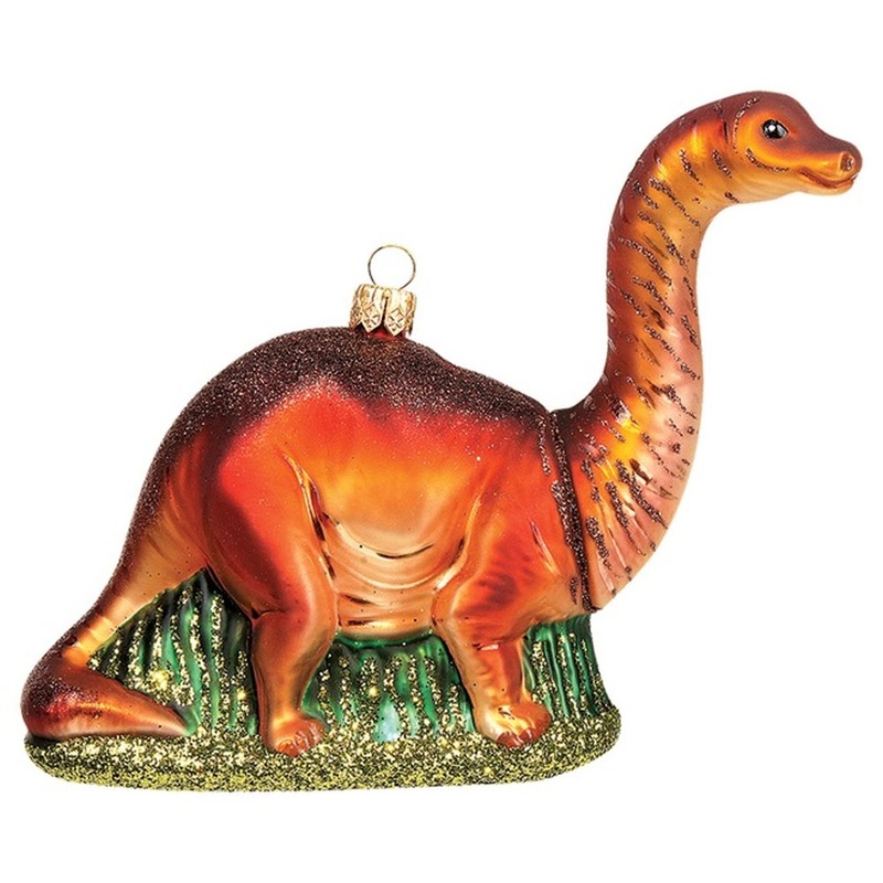 The Whitehurst Company Brontosaurus 6.5 Ornament – Glass Blown Holiday Decor