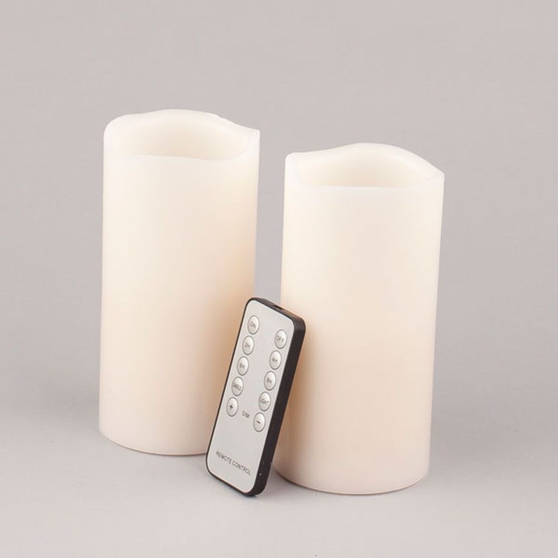 Gerson Companies 2-Piece Set 3D x 6H, Flameless LED Pillar Candle with Remote