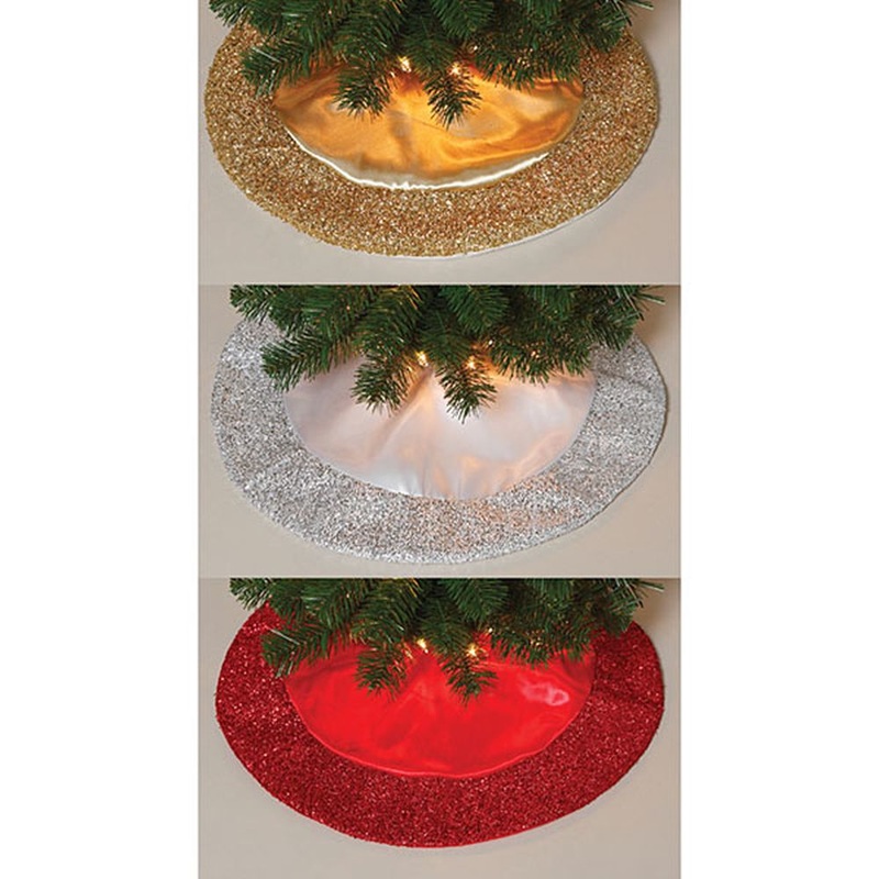 Gerson Companies 20D Satin Mini Tree Skirt, Assortment of 3