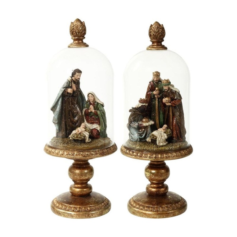 Mark Roberts 2016 Nativity Scene Under Glass Figurine, Assortment of 2, 13.5 inches