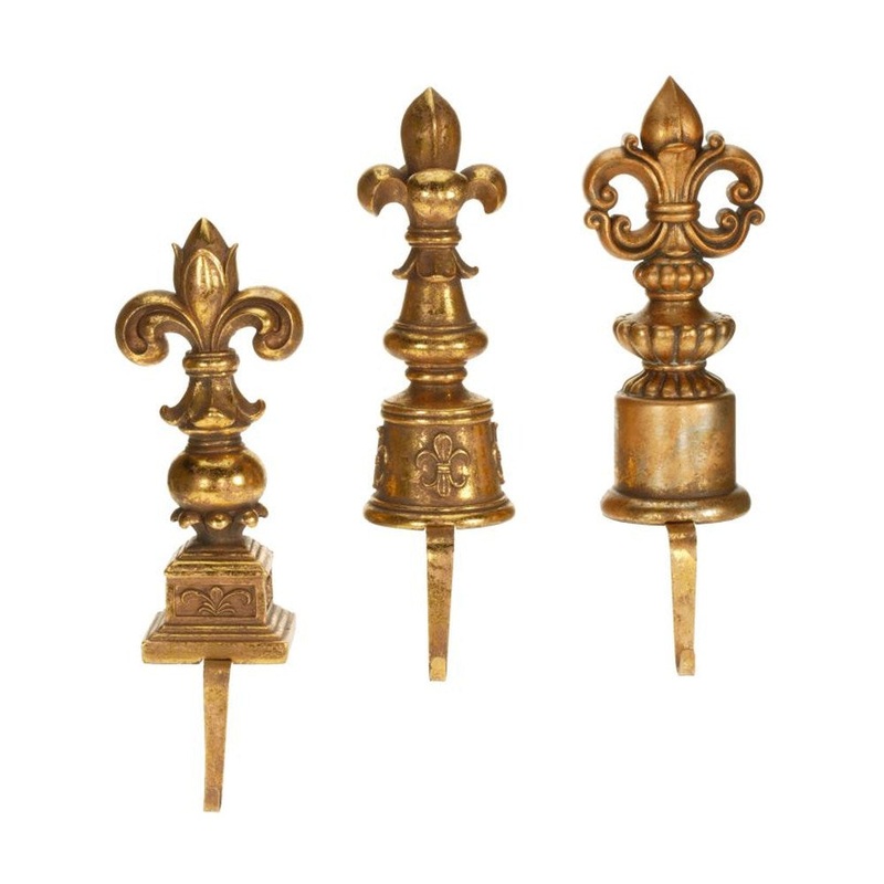 Mark Roberts 2019 Fleur De Lis Stocking Holder, Assortment of 3, 13 inches