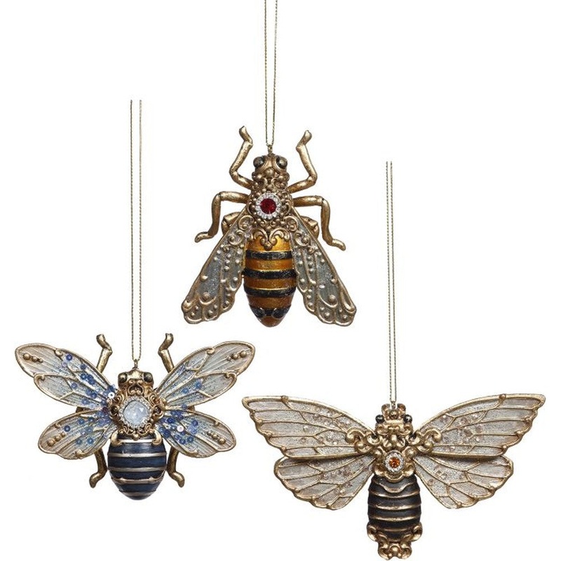 Mark Roberts 2020 Collection Jewel Bee Ornament 3 Inches, Assortment of 3