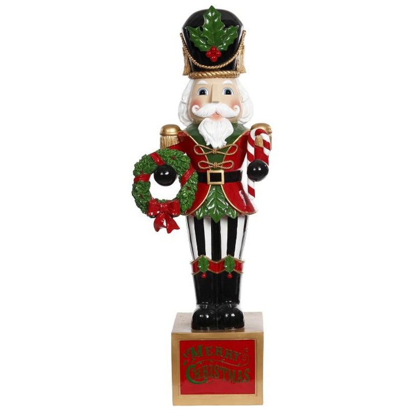 Mark Roberts 2020 Collection Red Classic Nutcracker With Wreath 49-Inch Figurine