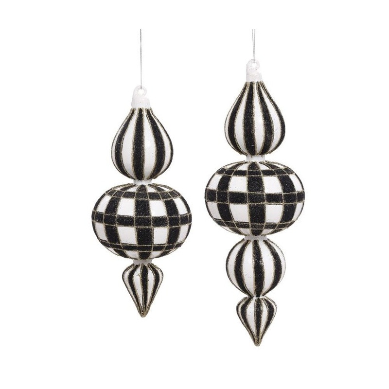 Mark Roberts 2020 Elegant Fancy Strips Finial, Assortment of 2, 8 inches