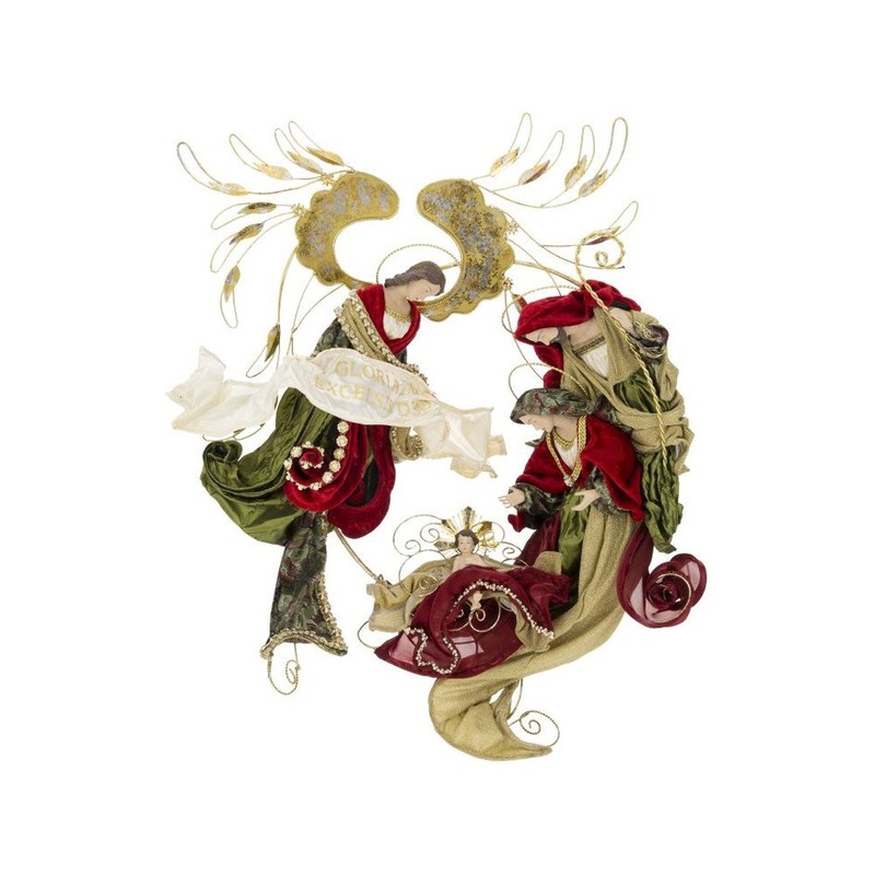 Mark Roberts 2021 Holy Family Wreath, Red/Green 28”