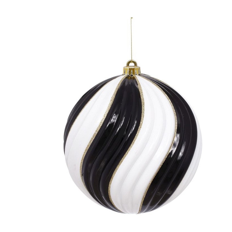 Mark Roberts Christmas 2020 Spiral Glitters Ornament, 10 inches, Black/White