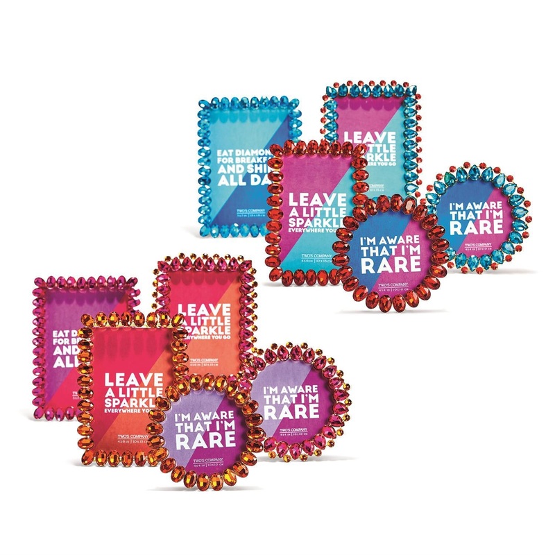 Two’s Company Bejeweled Set of 5 Large Jewels Photo Frame in Assorted 2 Colors
