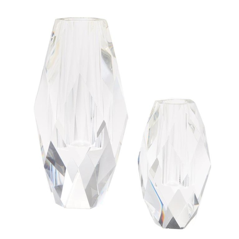 Two’s Company Oval Faceted Set of 2 Vases