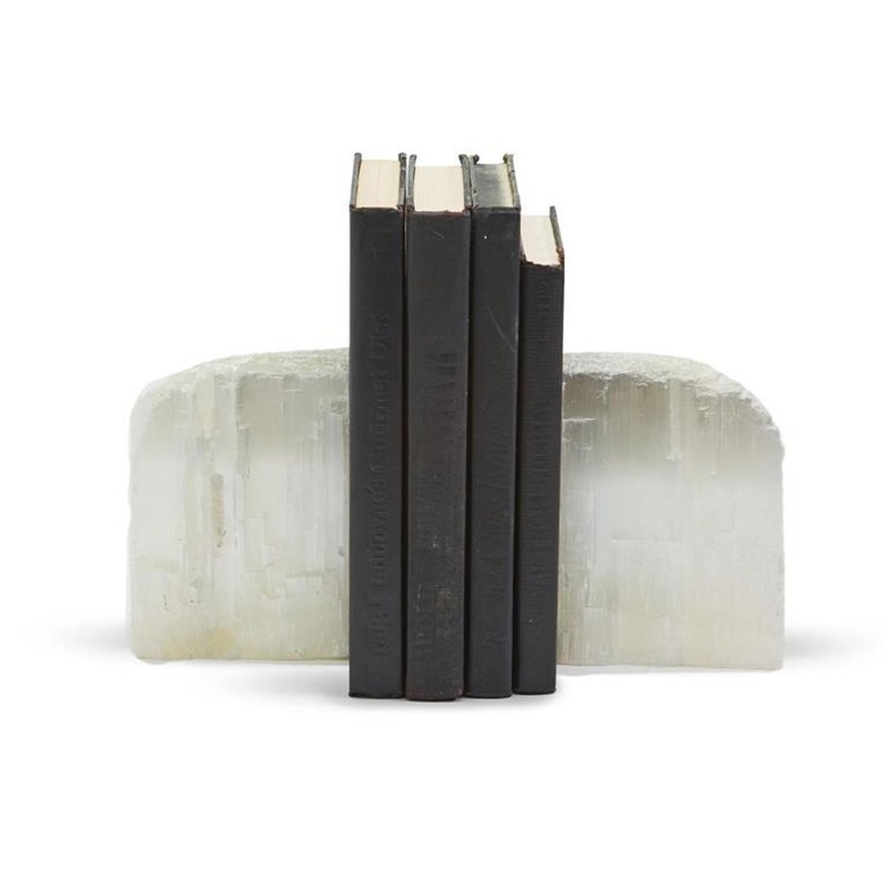 Two’s Company Tozai Glaciers Set of 2 Selenite Crystal Bookend