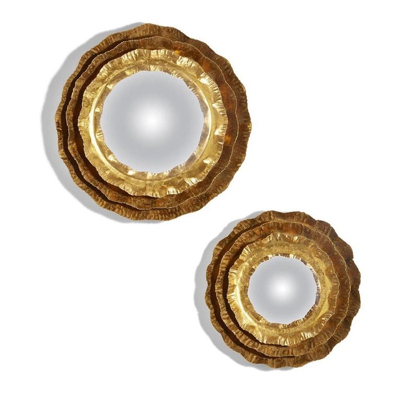 Two’s Company Tozai Golden Waves Set of 2 Reflection Wall Art