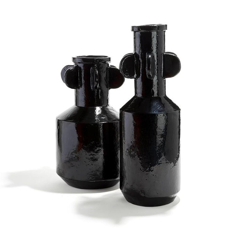 Two’s Company Tozai Spindale Set of 2 Black Vase