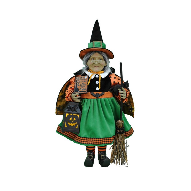 Karen Didion Lighted Pumplin Glow Witch Figurine
