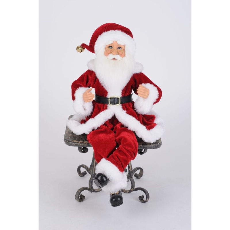 Karen Didion Originals Traditional Poseable Santas (Set of 2) Figurine, 17