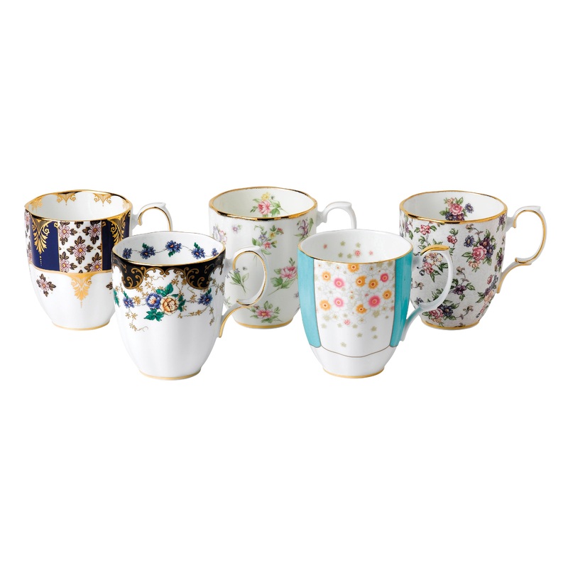 Royal Albert 100 Years Mug 13.5oz, 5 Piece Set 1900-1940