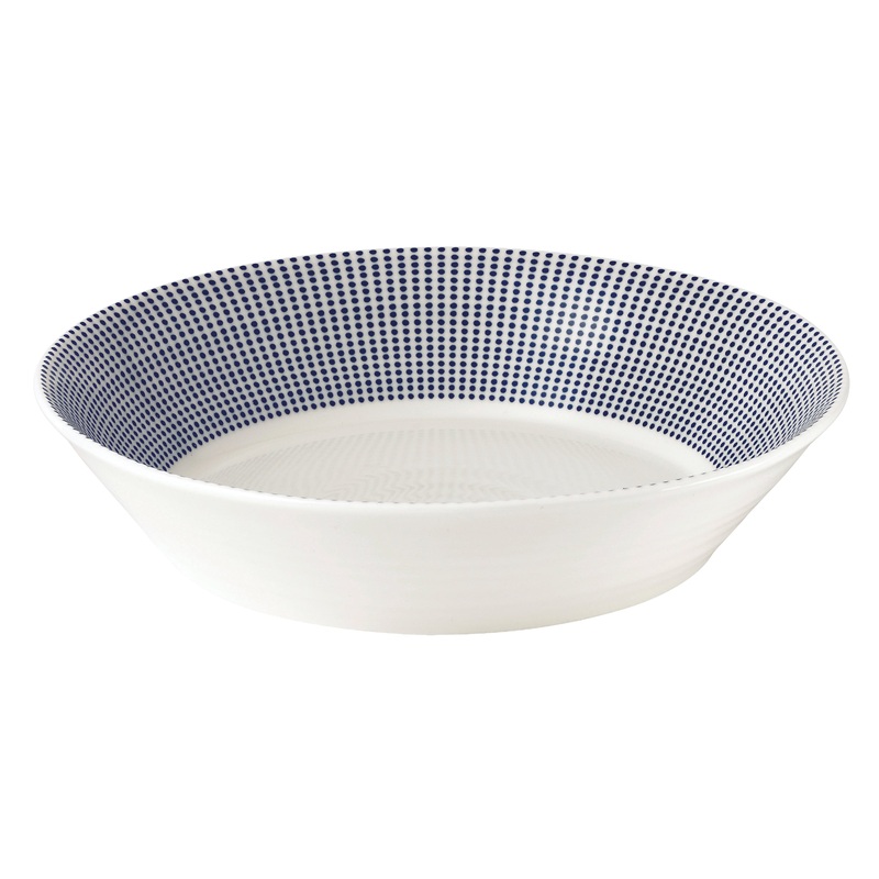 Royal Doulton 1815 Pacific Pasta Bowl 9 Inch Blue Dots