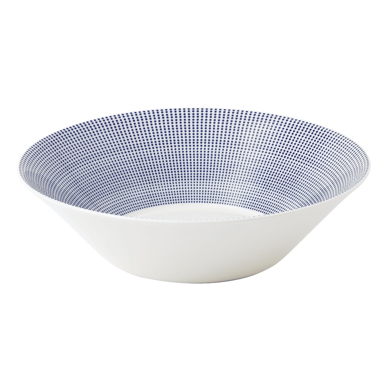 Royal Doulton 1815 Pacific Serving Bowl 11.4 Inch Blue Dots