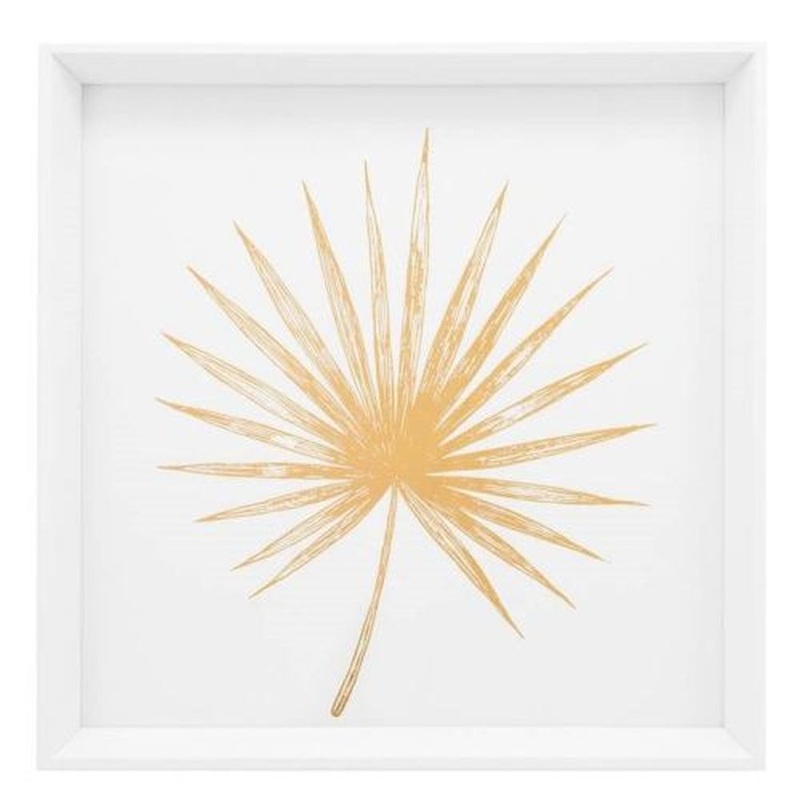 Torre & Tagus Gold Spike Palm Leaf Framed Canvas Print, 16.5 x 2 x 16.5
