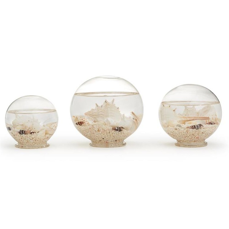 Two’s Company Atlantis Set of 3 Decorative Filled Globes Assorted Designs