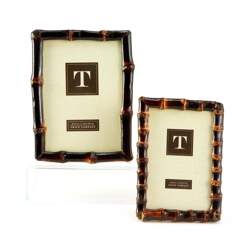 Two’s Company Bamboo Photo Frames, Set of 2, Includes 4 x 6 and 5 x 7 inches