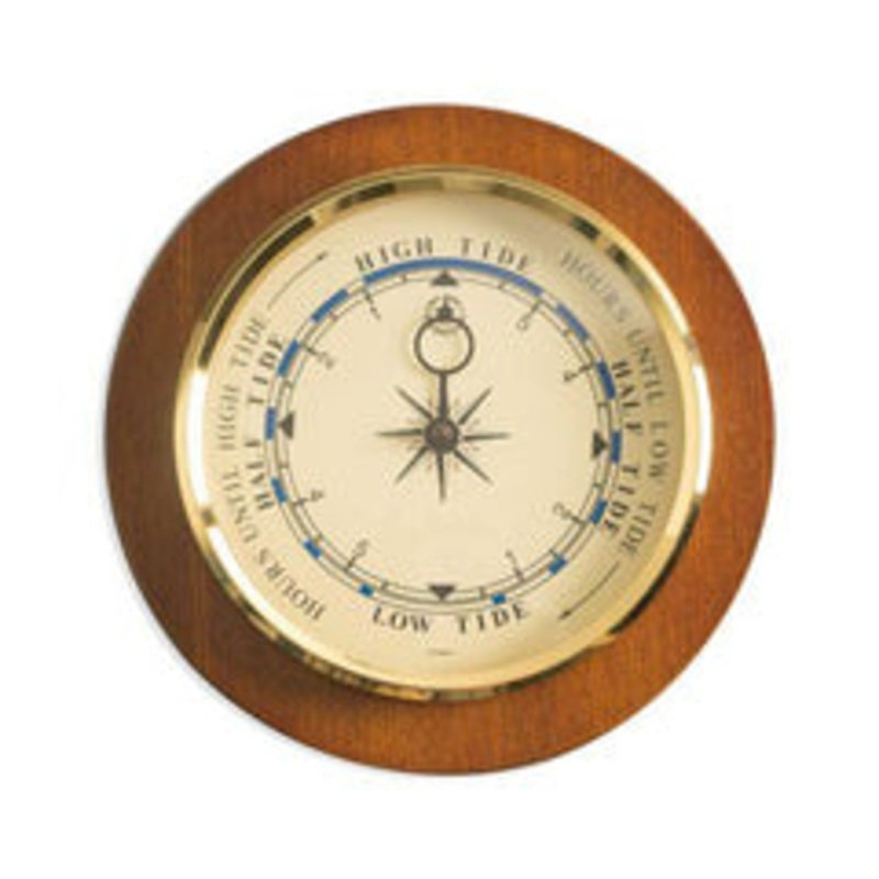 Bey Berk Tide Clock On 9 Cherry Wood With Brass Bezel