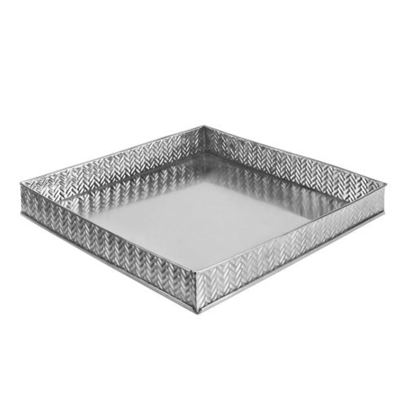 Leeber Bricks Square Tray, Stainless Steel, 2 x 12 x 12