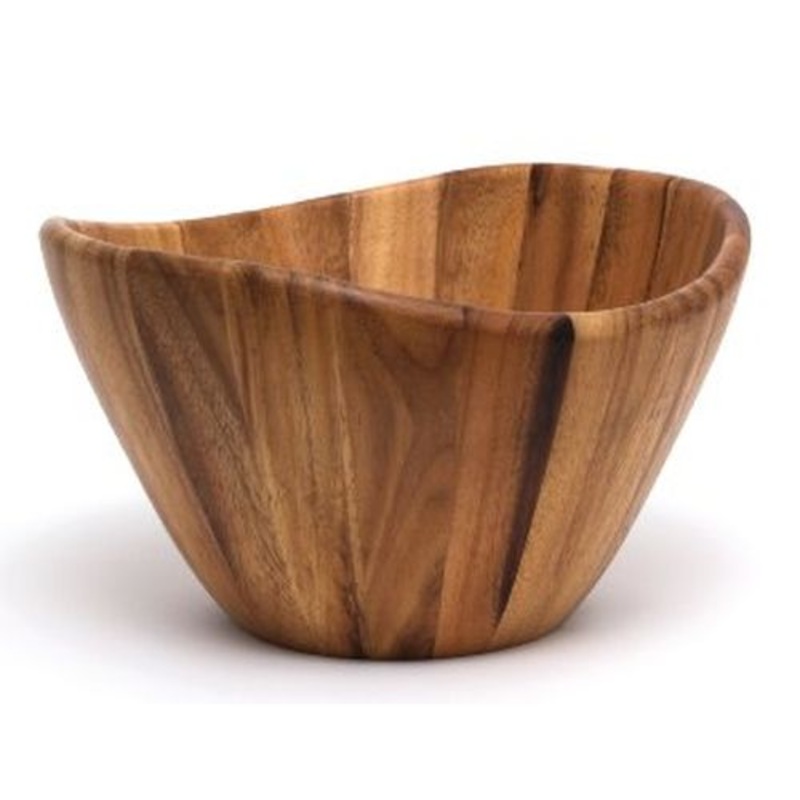 Lipper International Acacia Wave Serving Bowl- Large 7 Height x 12 Diameter