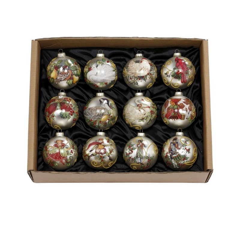 Mark Roberts Christmas 2020 12 Days of Christmas Ornament, Set of 12, 4.5 inches
