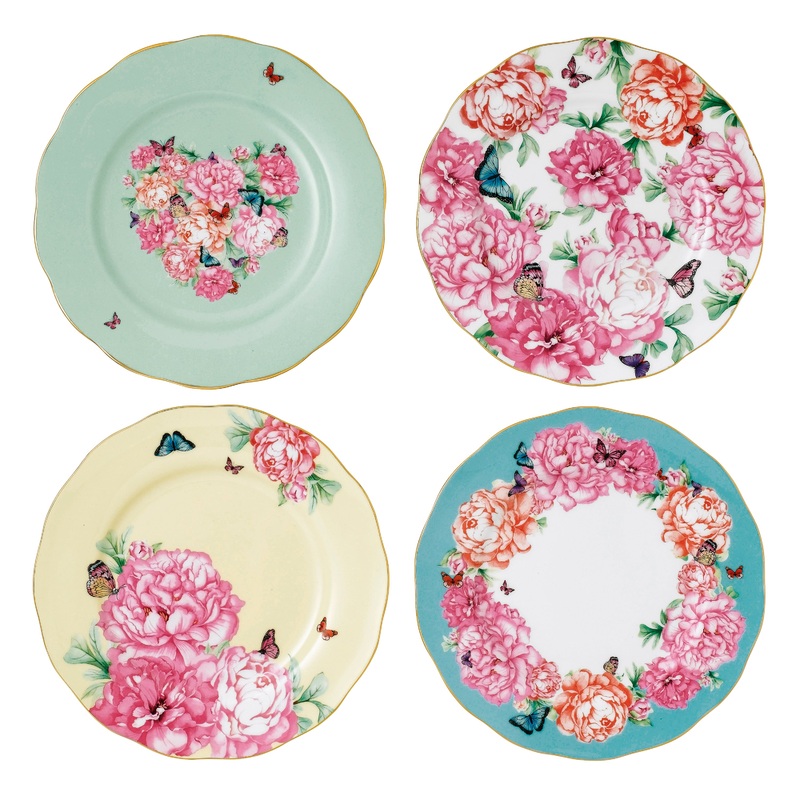 Miranda Kerr Friendship Plate 8in, 4 Piece Set Blessings, Gratitude, Joy & Devotion