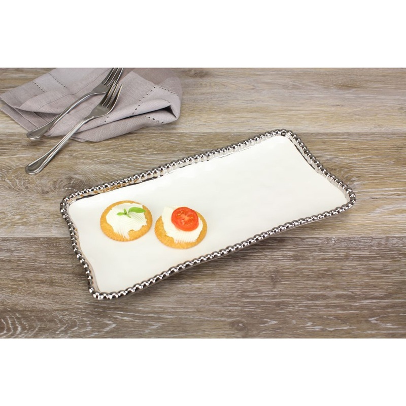 Pampa Bay Rectangular Tray, White, Porcelain
