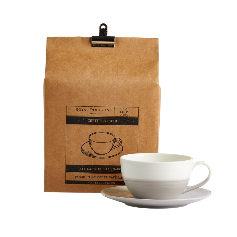 Royal Doulton 1815 Coffee Studio Latte Cup and Saucer 14floz Grey