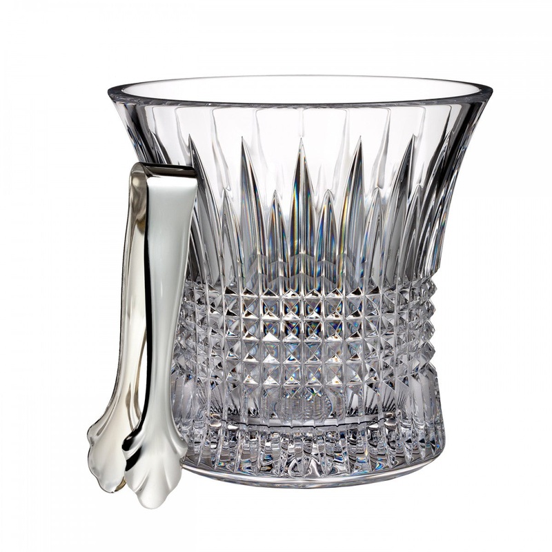 Waterford Lismore Diamond Ice Bucket W/Tongs