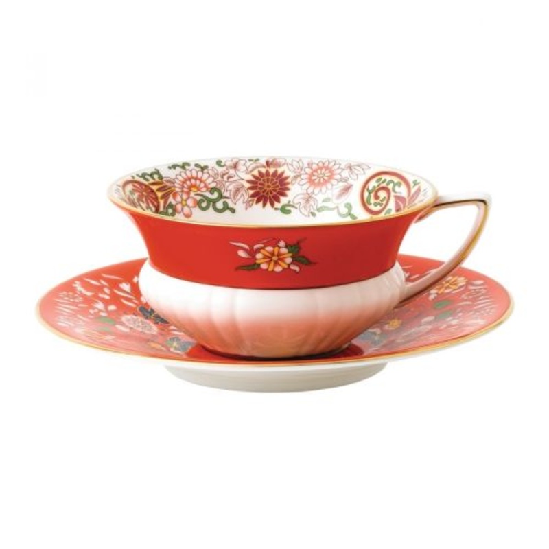 Wedgwood Wonderlust Crimson Orient Teacup & Saucer 6floz