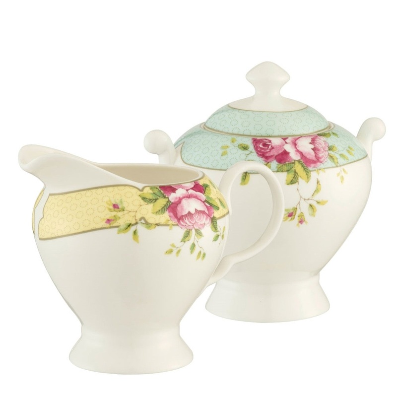 Aynsley Archive Rose Sugar & Cream, White, China