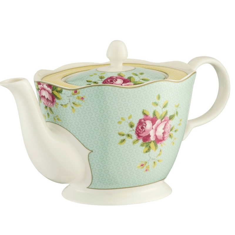 Aynsley Archive Rose Teapot, White, China