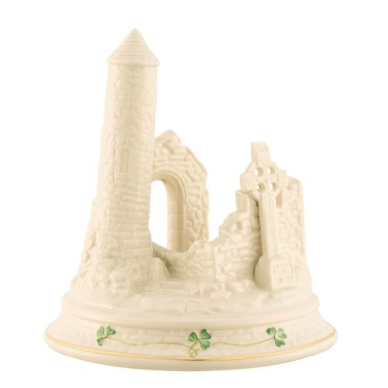 Belleek Devenish Round Tower, Cream, China, 10 x 6 x 10